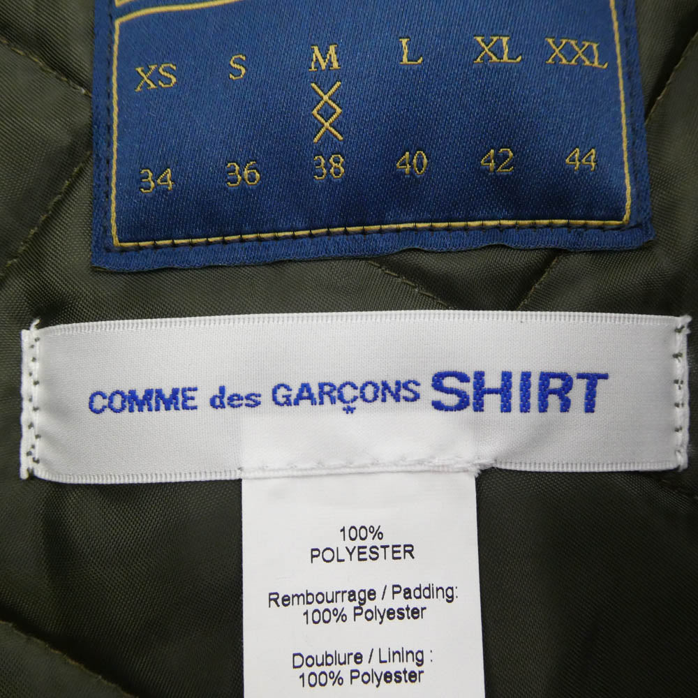 COMME des GARCONS コムデギャルソン FN-V521 SHIRT×LAVENHAM ラベンハム ねじれ キルティングベスト モスグリーン系 M【中古】