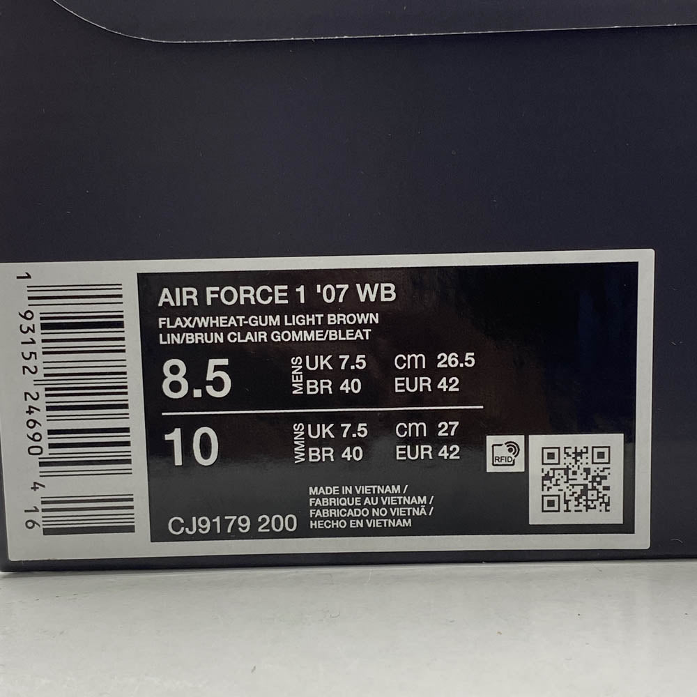 NIKE ナイキ CJ9179-200 Air Force 1 Low 07 WB Flax Wheat エアフォース1 ロー '07 WB 