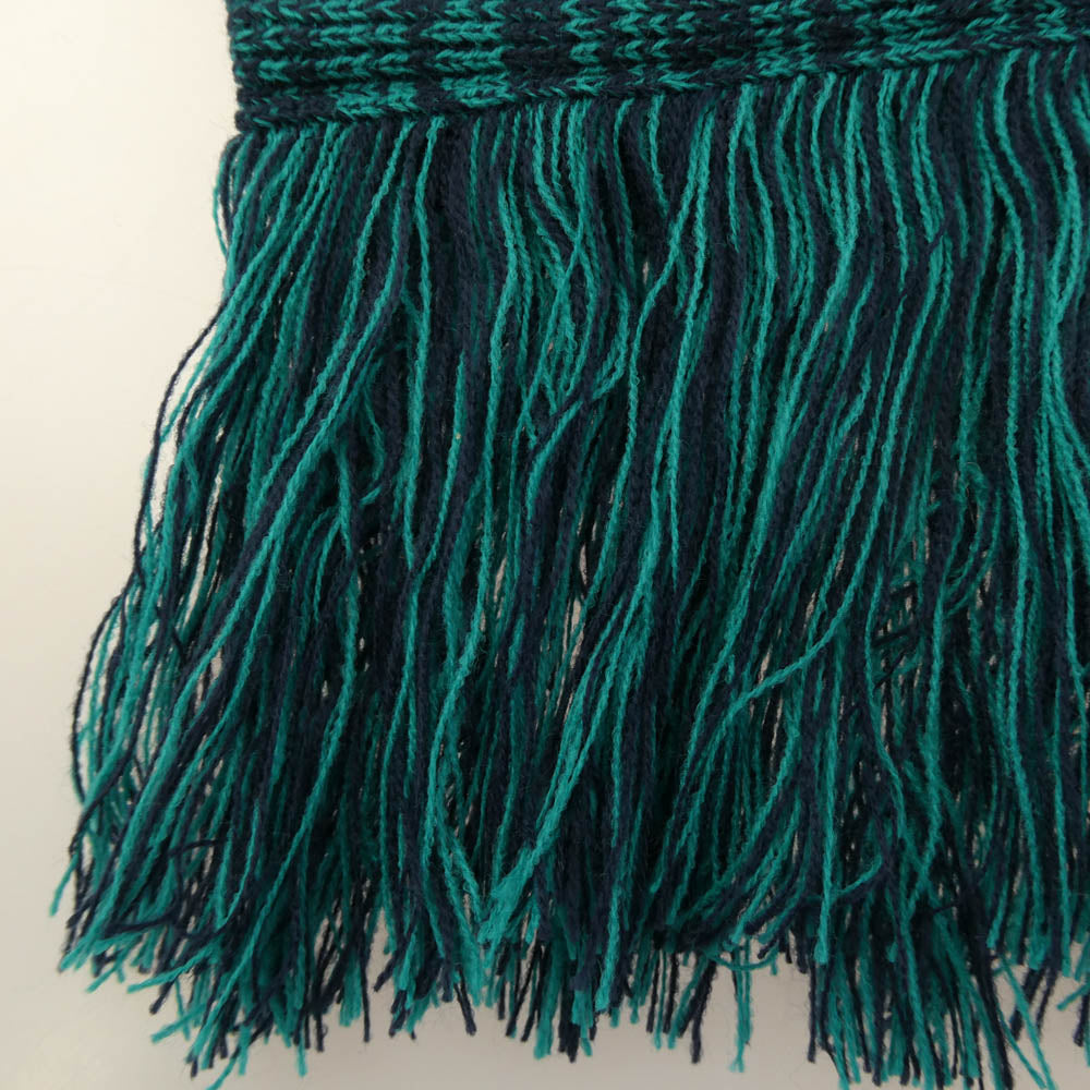 DESCENDANT ディセンダント 24AW 242MADS-AC04 FLUKE UP SCARF フルーク アップ スカーフ ニットマフラー ダークネイビー系 グリーン系【極上美品】【中古】