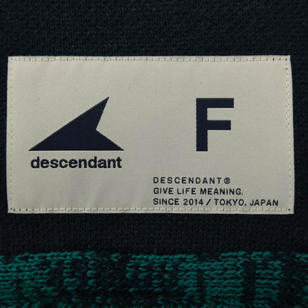 DESCENDANT ディセンダント 24AW 242MADS-AC04 FLUKE UP SCARF フルーク アップ スカーフ ニットマフラー ダークネイビー系 グリーン系【極上美品】【中古】