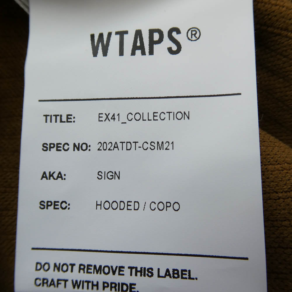WTAPS ダブルタップス 20AW 202ATDT-CSM21 SIGN HOODED COPO Brown ロゴ刺繍 サイン フーデッド パーカー フーディ ブラウン ブラウン系 X 03【中古】