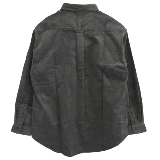 DESCENDANT ディセンダント 20AW 202WVDS-SHM05 KENNEDY'S B.D LS SHIRT FULL SIZE CACHALOT 刺繍 カシャロ コットンコーデュロイ ボタンダウン 長袖 シャツ チャコール系 3【新古品】【未使用】【中古】