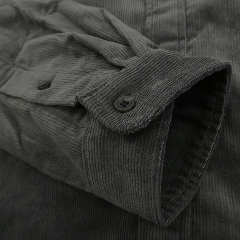 DESCENDANT ディセンダント 20AW 202WVDS-SHM05 KENNEDY'S B.D LS SHIRT FULL SIZE CACHALOT 刺繍 カシャロ コットンコーデュロイ ボタンダウン 長袖 シャツ チャコール系 3【新古品】【未使用】【中古】