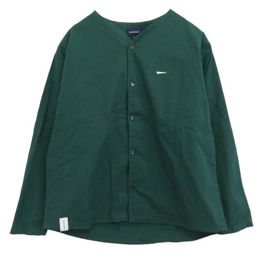 DESCENDANT ディセンダント 24SS 241WVDS-SHM03 CCN COTTON CARDIGAN CACHALOT 刺繍 カシャロ コットン シャツ カーディガン グリーン系 3【中古】