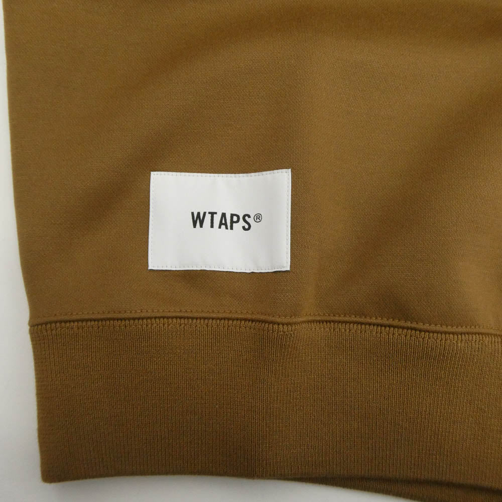 WTAPS ダブルタップス 232ATDT-CSM23 MOCK NECK SWEATER POLY．FORTLESS ロゴ刺繍 モックネック スウェット ブラウン系 X 03【新古品】【未使用】【中古】