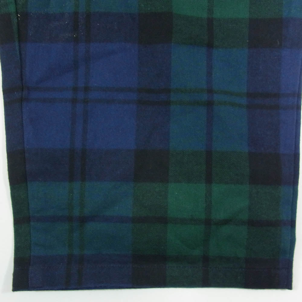 WTAPS ダブルタップス 22AW 222TQDT-PTM02 Seagull 03 Trousers Cotton. Flannel. Textile. Crst Green シーガル 03 トラウザー コットン フランネル テキスタイル クレスト チェック パンツ ネイビー系 X02【中古】