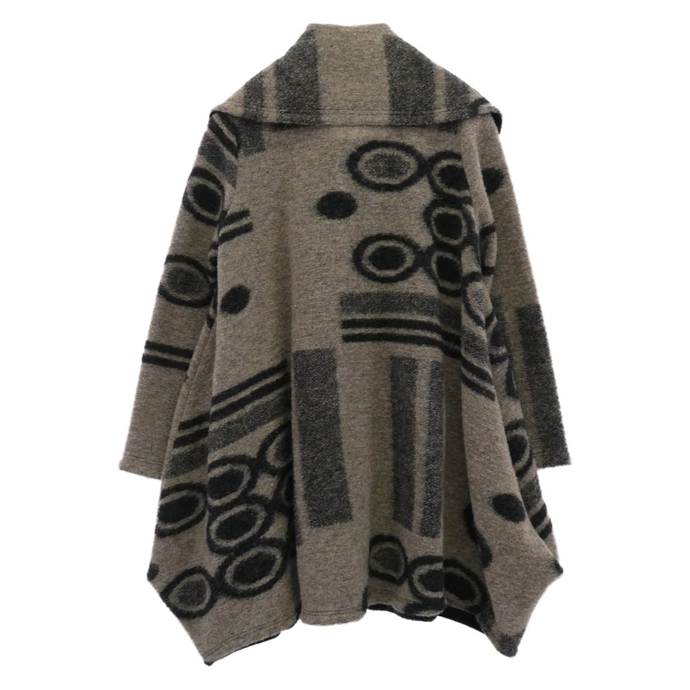 エイココンドウ ビッグカラー ロング ウール コート グレー系 42【中古】