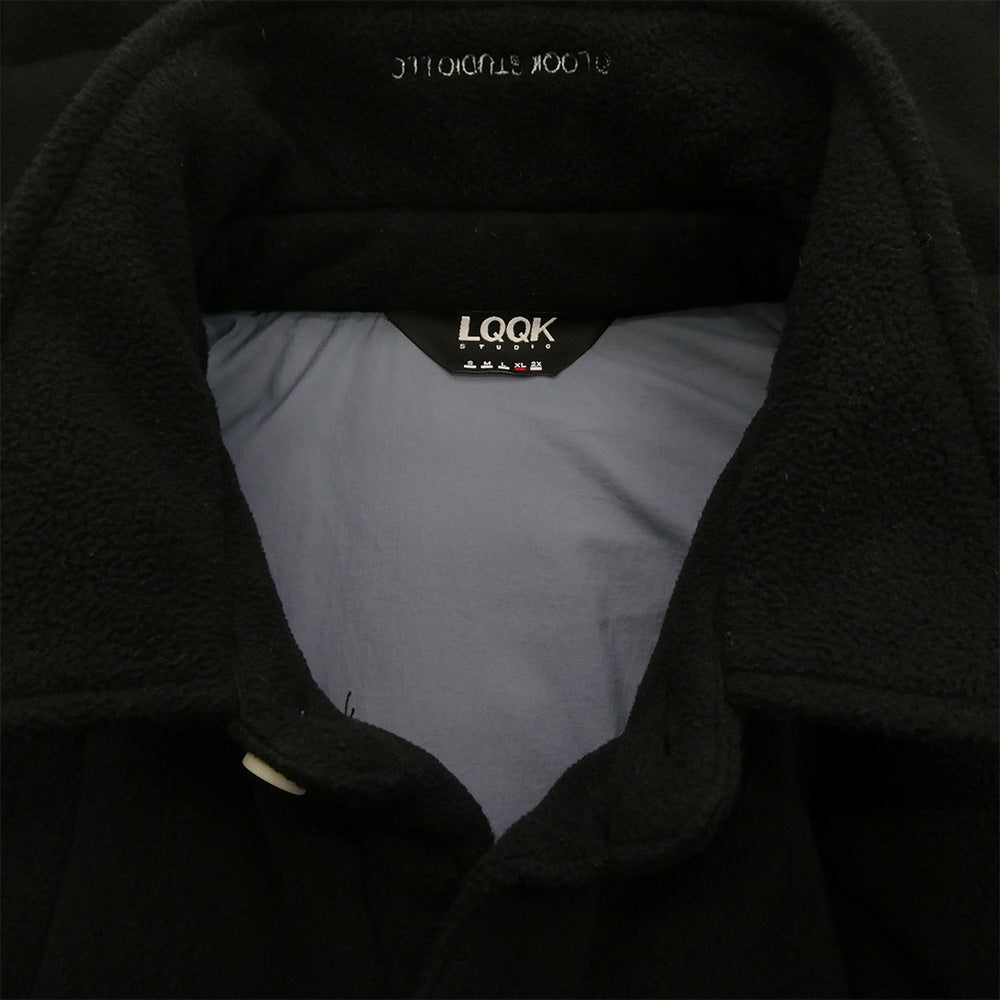 ルックスタジオ 24AW LQA24SH04 QUILTED BUTTON DOWN キルテッド ボタン ダウン フリース シャツ ジャケット ブラック系 XL【中古】