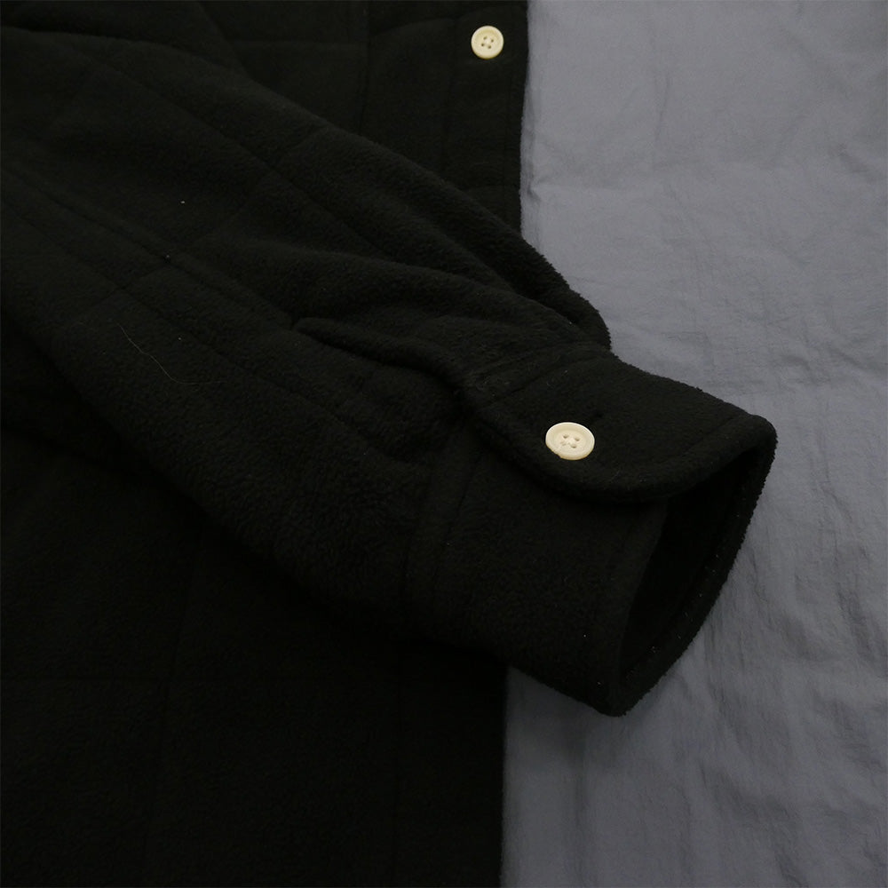 ルックスタジオ 24AW LQA24SH04 QUILTED BUTTON DOWN キルテッド ボタン ダウン フリース シャツ ジャケット ブラック系 XL【中古】