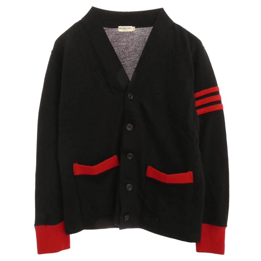 WAREHOUSE ウエアハウス HELLER'S CAF? ヘラーズカフェ ニット カーディガン ブラック系 40【中古】