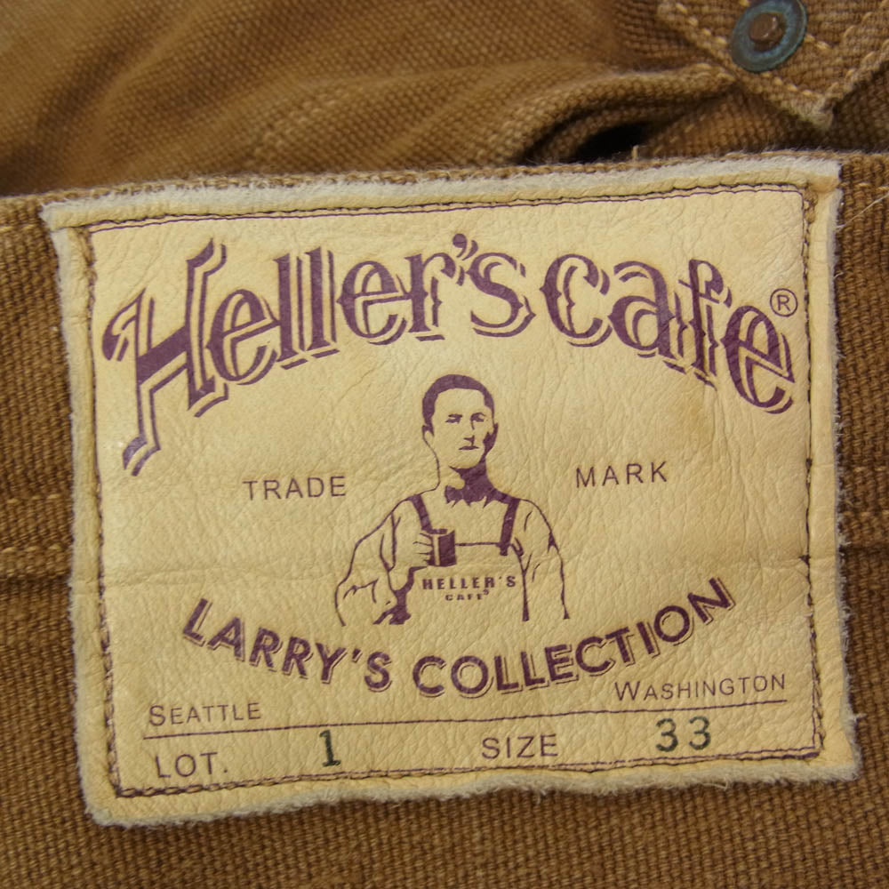 WAREHOUSE ウエアハウス HELLER'S CAF? LARRY'S COLLECTION ダック ワーク パンツ ブラウン系 33【中古】