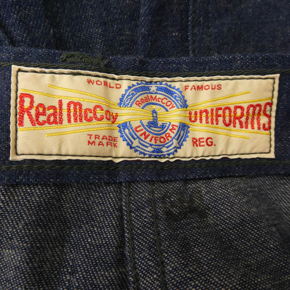 The REAL McCOY'S ザリアルマッコイズ MP23007 U.S.NAVY DENIM DUNGAREE TROUSERS デニム ダンガリー トラウザー パンツ インディゴブルー系 34【中古】