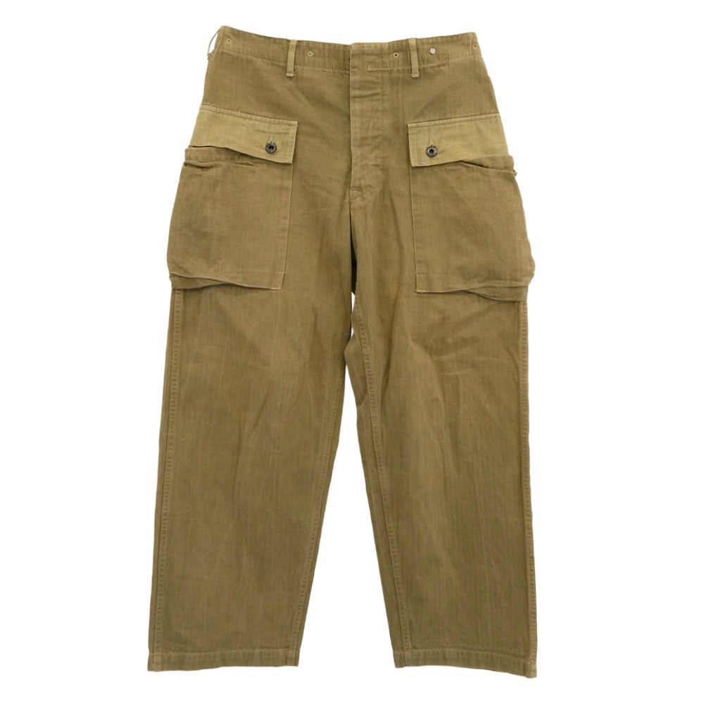 WAREHOUSE ウエアハウス Lot1907 MONKEY PANT ヘリンボーン モンキー パンツ ベージュ系 33【中古】