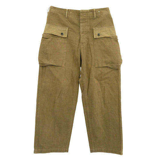 WAREHOUSE ウエアハウス Lot1907 MONKEY PANT ヘリンボーン モンキー パンツ ベージュ系 33【中古】