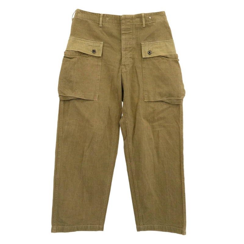 WAREHOUSE ウエアハウス Lot1907 MONKEY PANT ヘリンボーン モンキー パンツ ベージュ系 33【中古】