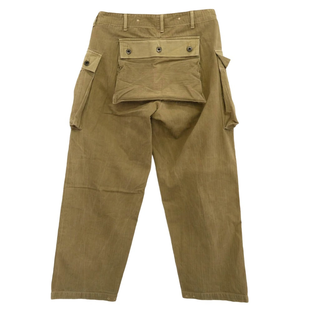 WAREHOUSE ウエアハウス Lot1907 MONKEY PANT ヘリンボーン モンキー パンツ ベージュ系 33【中古】