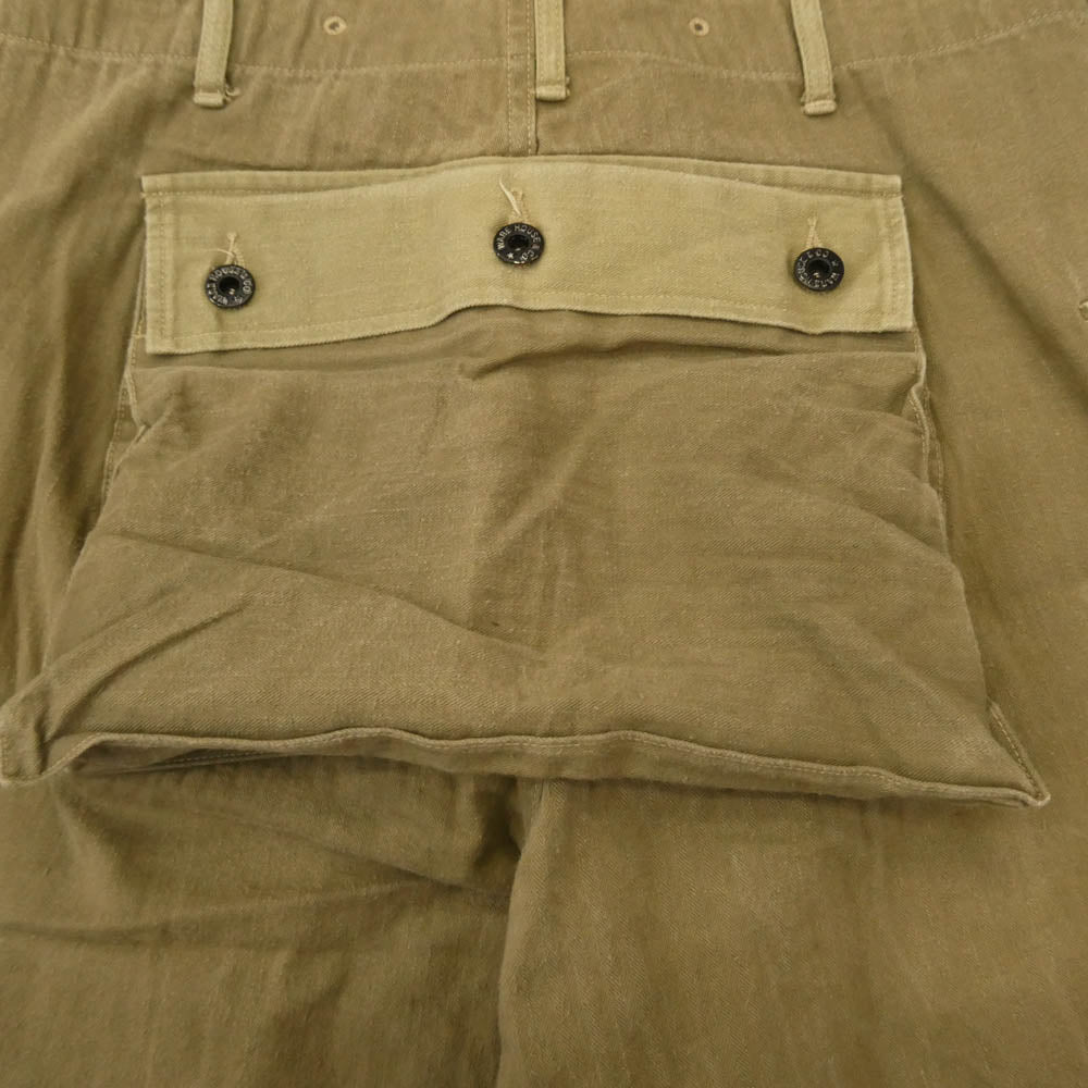WAREHOUSE ウエアハウス Lot1907 MONKEY PANT ヘリンボーン モンキー パンツ ベージュ系 33【中古】