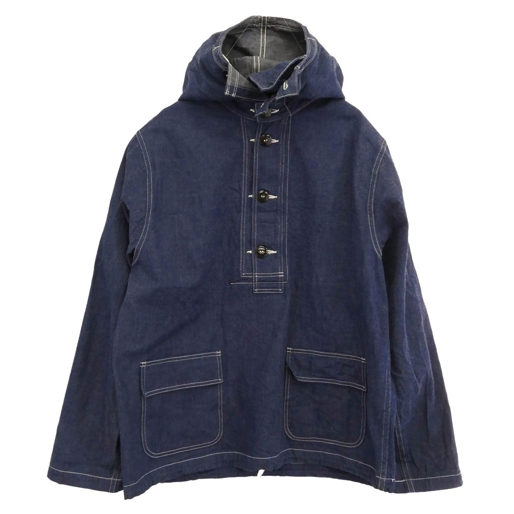 The REAL McCOY'S ザリアルマッコイズ U.S.NAVY デニム プルオーバー パーカー インディゴブルー系 XL【中古】