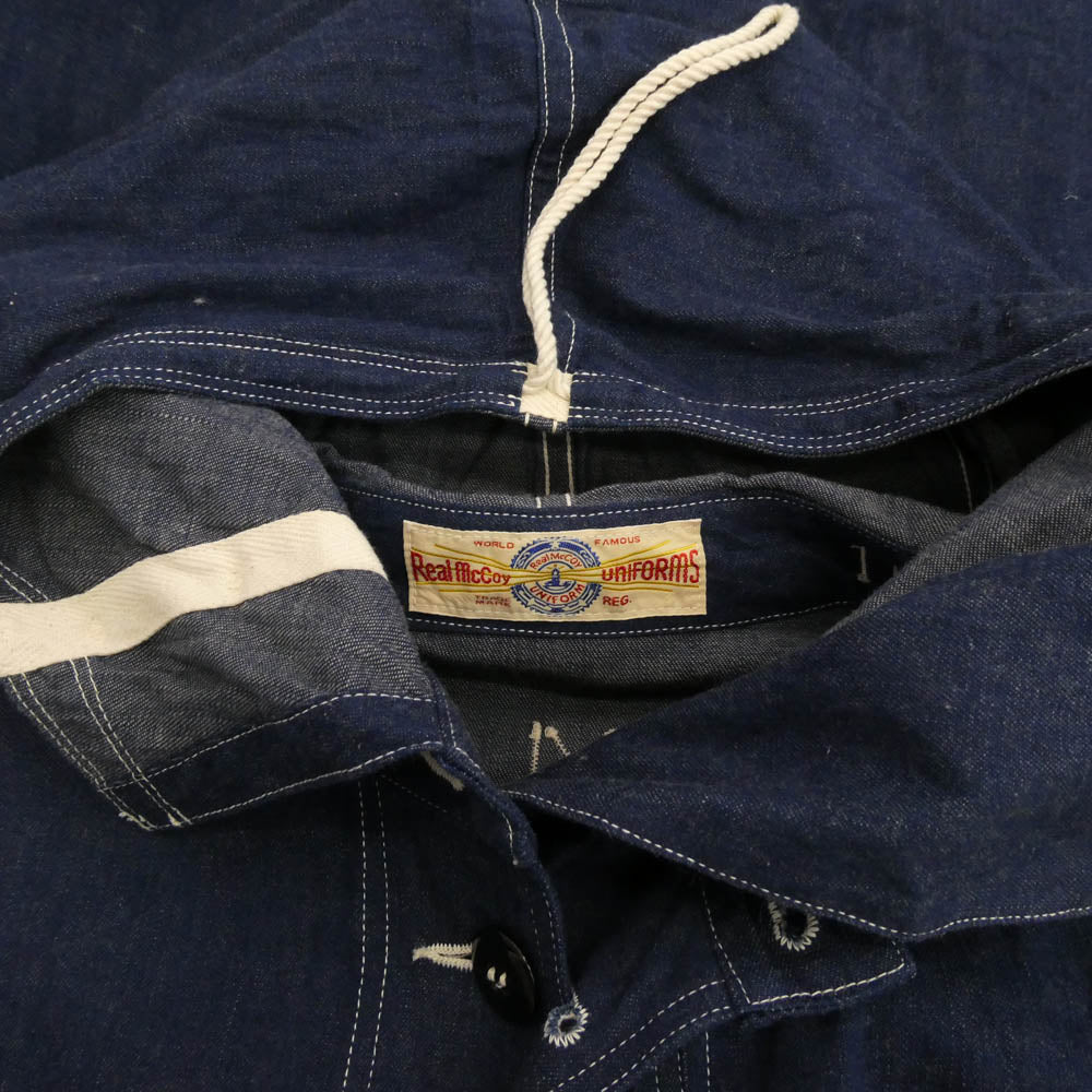 The REAL McCOY'S ザリアルマッコイズ U.S.NAVY デニム プルオーバー パーカー インディゴブルー系 XL【中古】