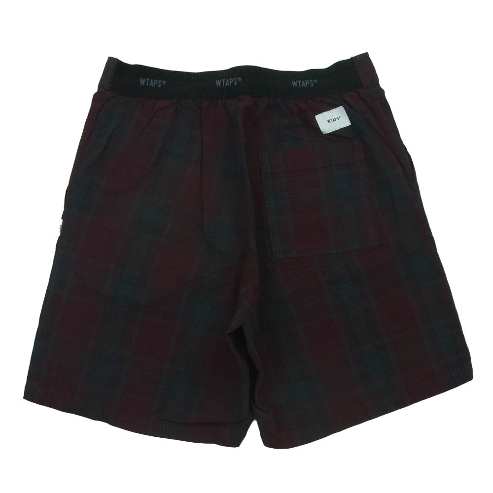 WTAPS ダブルタップス 20SS 201TQDT-PTM05 DUTY SHORTS チェック ショーツ ショート パンツ ネイビー系 ボルドー系 01【中古】