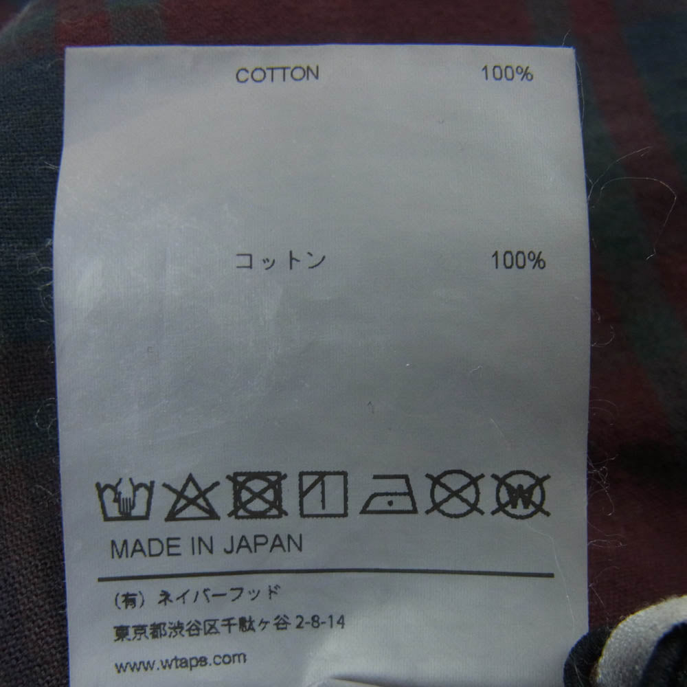 WTAPS ダブルタップス 20SS 201TQDT-PTM05 DUTY SHORTS チェック ショーツ ショート パンツ ネイビー系 ボルドー系 01【中古】