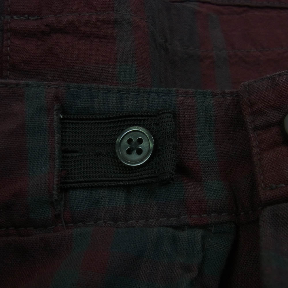 WTAPS ダブルタップス 20SS 201TQDT-PTM05 DUTY SHORTS チェック ショーツ ショート パンツ ネイビー系 ボルドー系 01【中古】