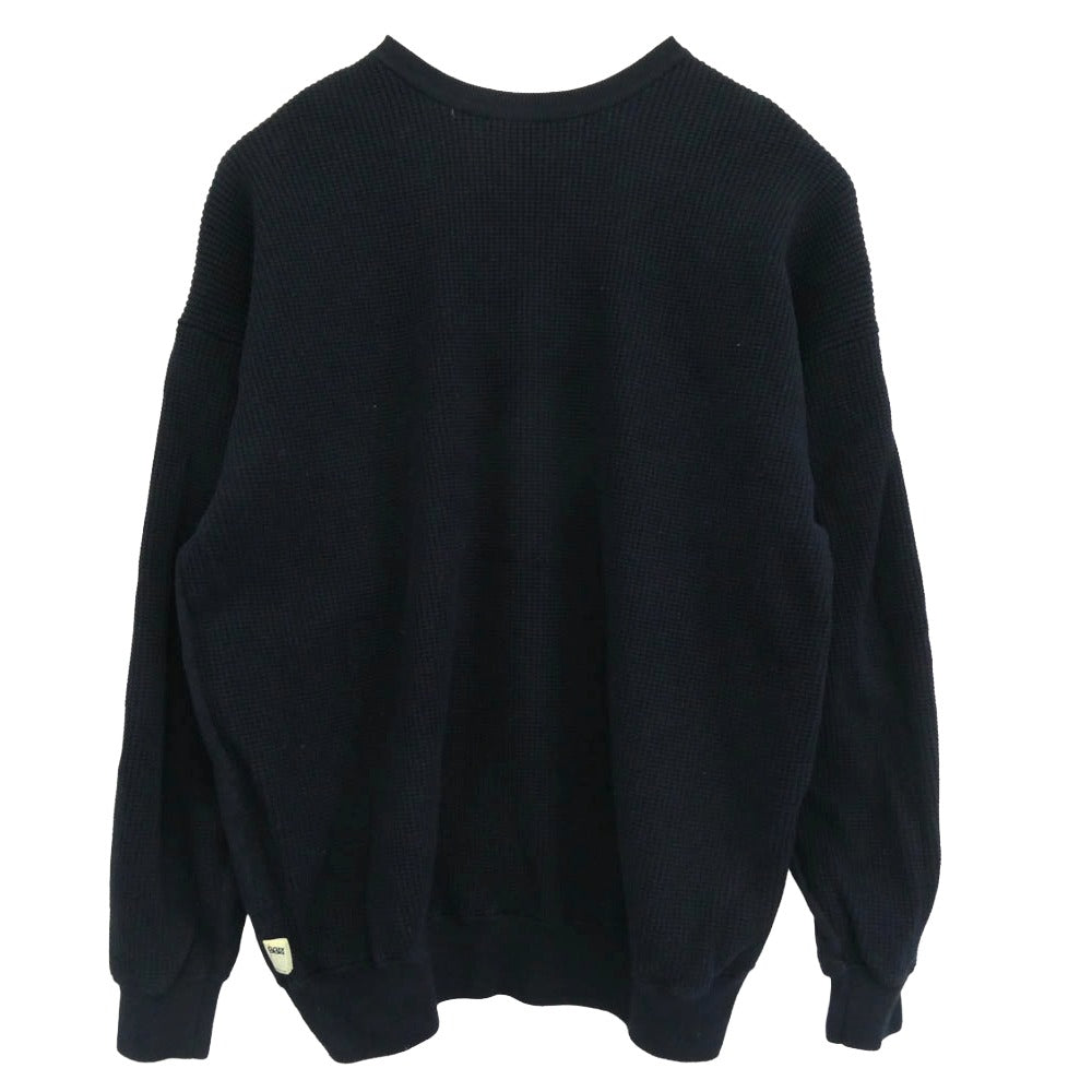 BEAMS ビームス 22AW 11-15-0026-156 × SSZ エスエスズィー BOTH SIDE KNIT クルーネック スウェット トレーナー ダークネイビー系 L【中古】