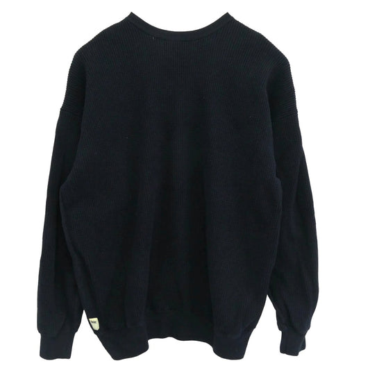 BEAMS ビームス 22AW 11-15-0026-156 × SSZ エスエスズィー BOTH SIDE KNIT クルーネック スウェット トレーナー ダークネイビー系 L【中古】