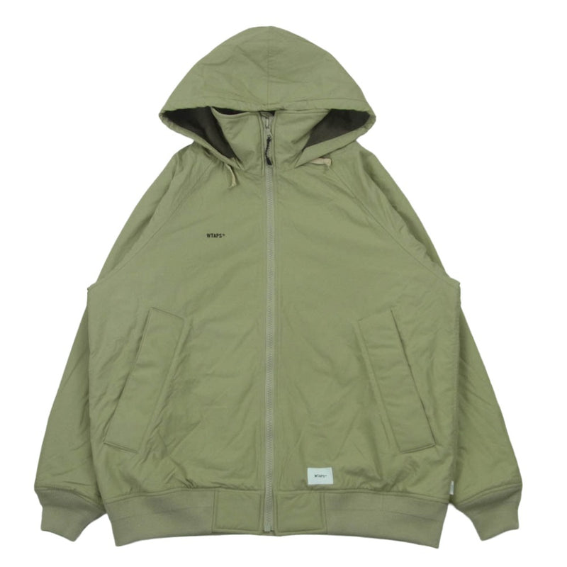 WTAPS ダブルタップス 19AW 192BRDT-JKM02 INCOM JACKET インコム ジャケット WTVUA ロゴワッペン フーデット ナイロン フリース カーキ系 03【中古】