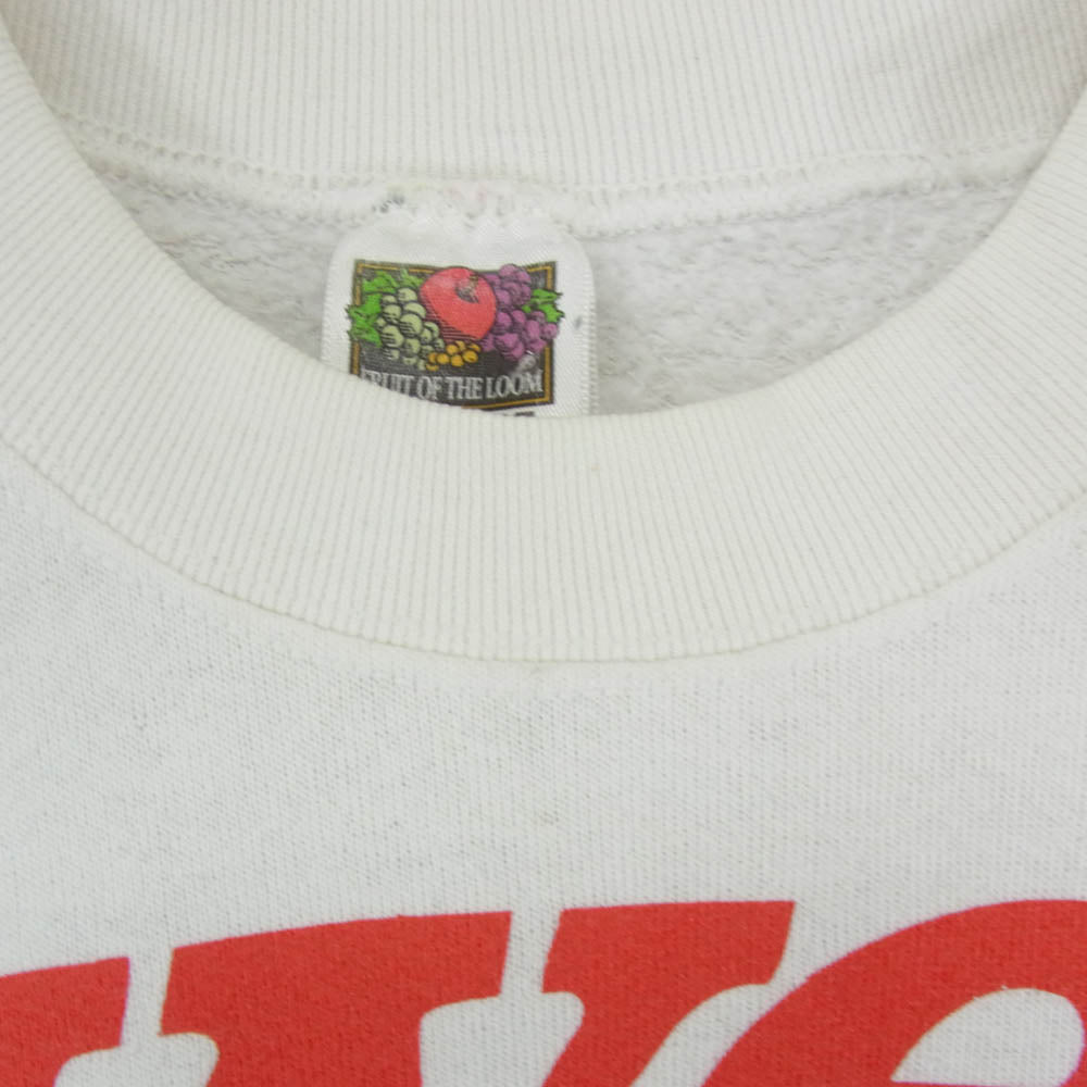USA製 FRUIT OF THE LOOM 90s バドワイザー プリント スウェット ホワイト系 L【中古】