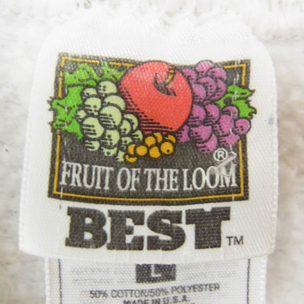 USA製 FRUIT OF THE LOOM 90s バドワイザー プリント スウェット ホワイト系 L【中古】