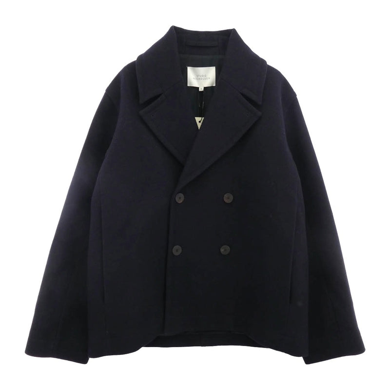 STUDIO NICHOLSON スタジオニコルソン 51-10-632003 メルトン ウール ピーコート ダークネイビー系 M【中古】