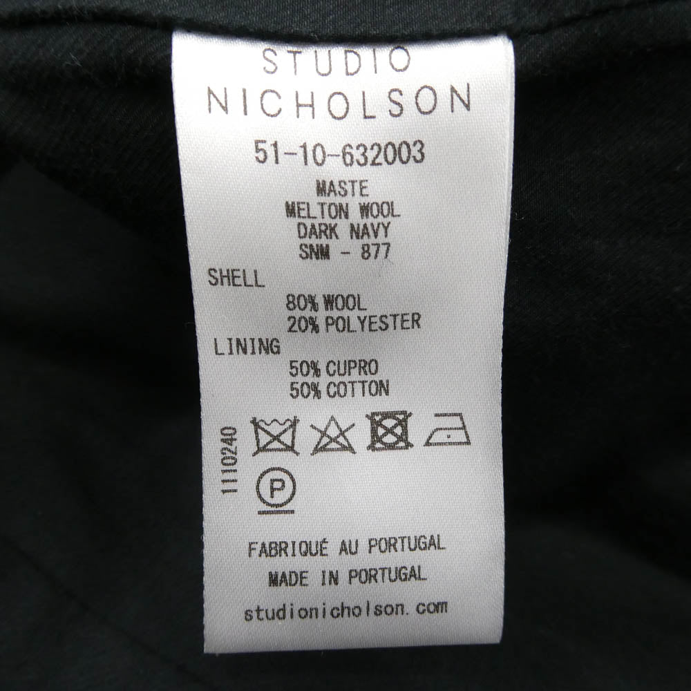 STUDIO NICHOLSON スタジオニコルソン 51-10-632003 メルトン ウール ピーコート ダークネイビー系 M【中古】