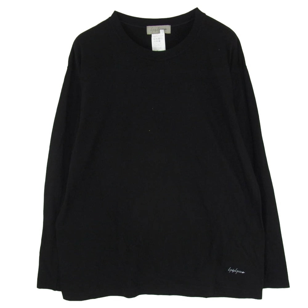 Yohji Yamamoto ヨウジヤマモト F0-T50-051A ロゴ 長袖 ロング Tシャツ ブラック系 4【中古】