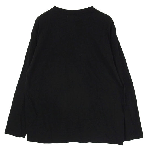 Yohji Yamamoto ヨウジヤマモト F0-T50-051A ロゴ 長袖 ロング Tシャツ ブラック系 4【中古】