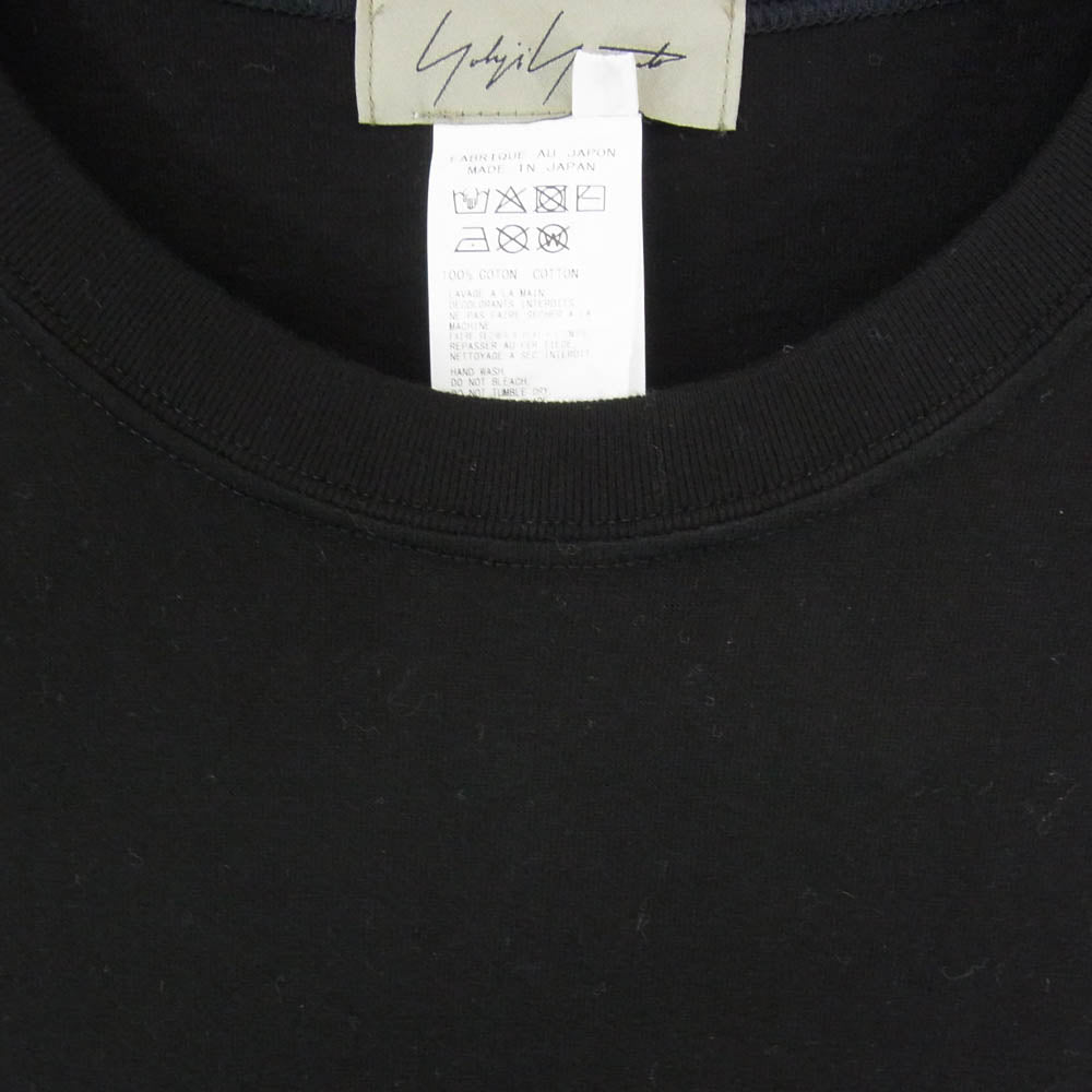 Yohji Yamamoto ヨウジヤマモト F0-T50-051A ロゴ 長袖 ロング Tシャツ ブラック系 4【中古】