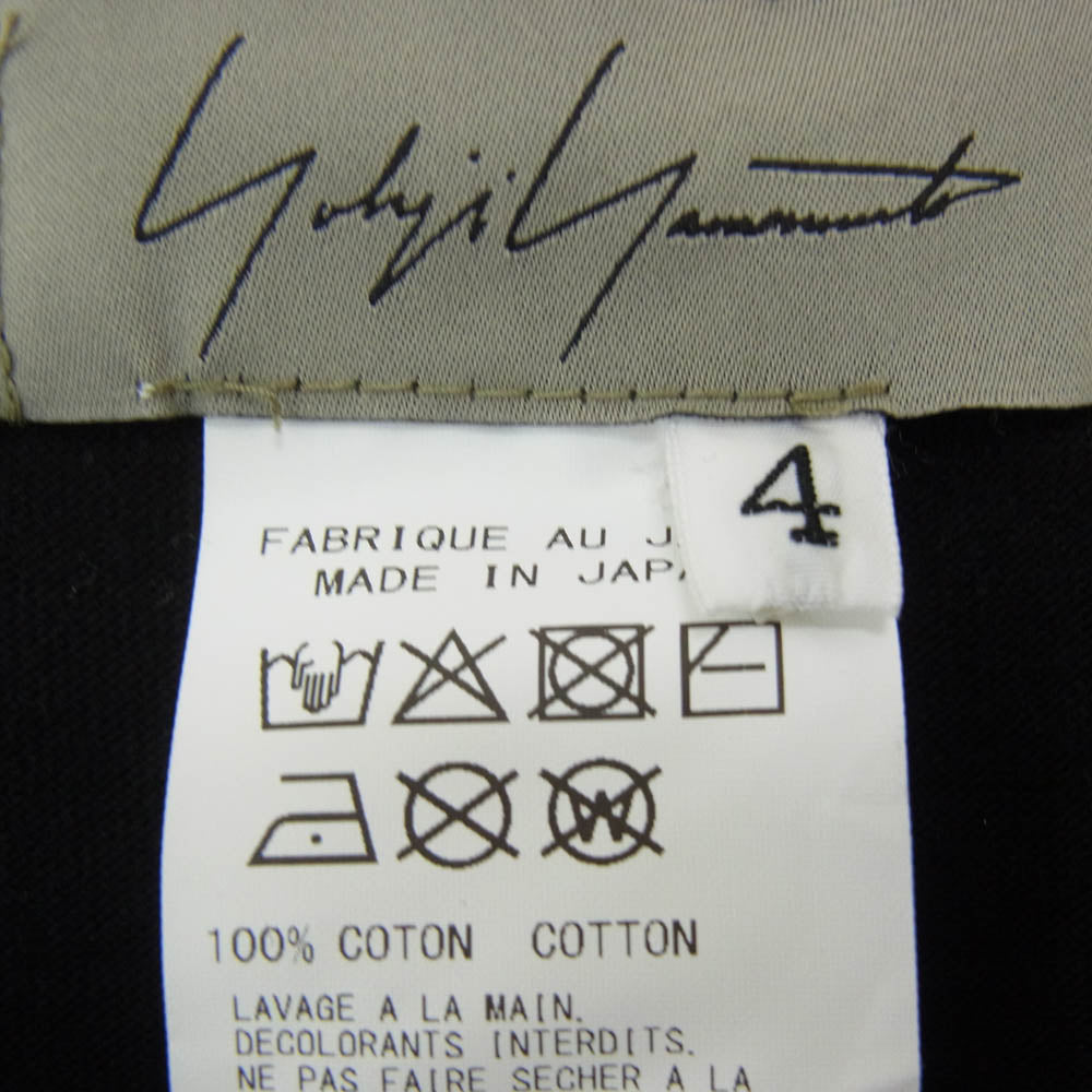 Yohji Yamamoto ヨウジヤマモト F0-T50-051A ロゴ 長袖 ロング Tシャツ ブラック系 4【中古】
