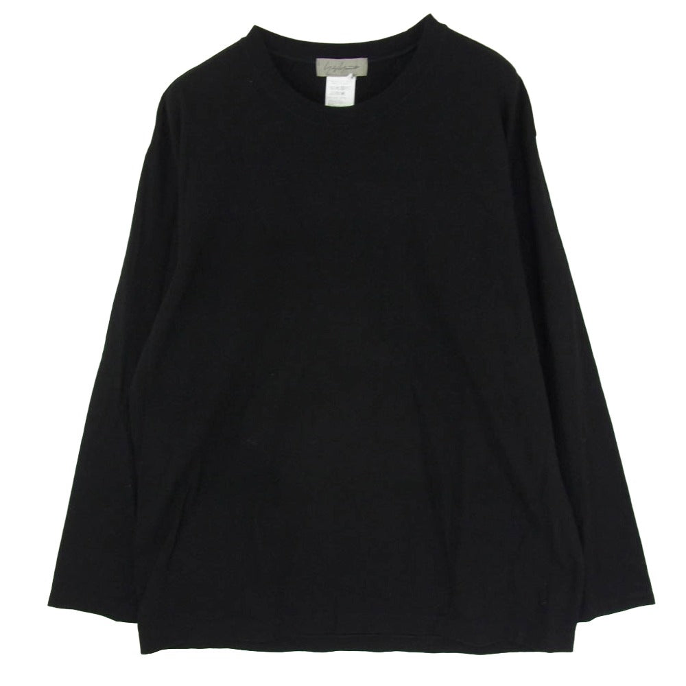 Yohji Yamamoto ヨウジヤマモト F0-T50-051B ロゴ 長袖 ロング Tシャツ ブラック系 4【中古】