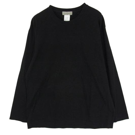 Yohji Yamamoto ヨウジヤマモト F0-T50-051B ロゴ 長袖 ロング Tシャツ ブラック系 4【中古】
