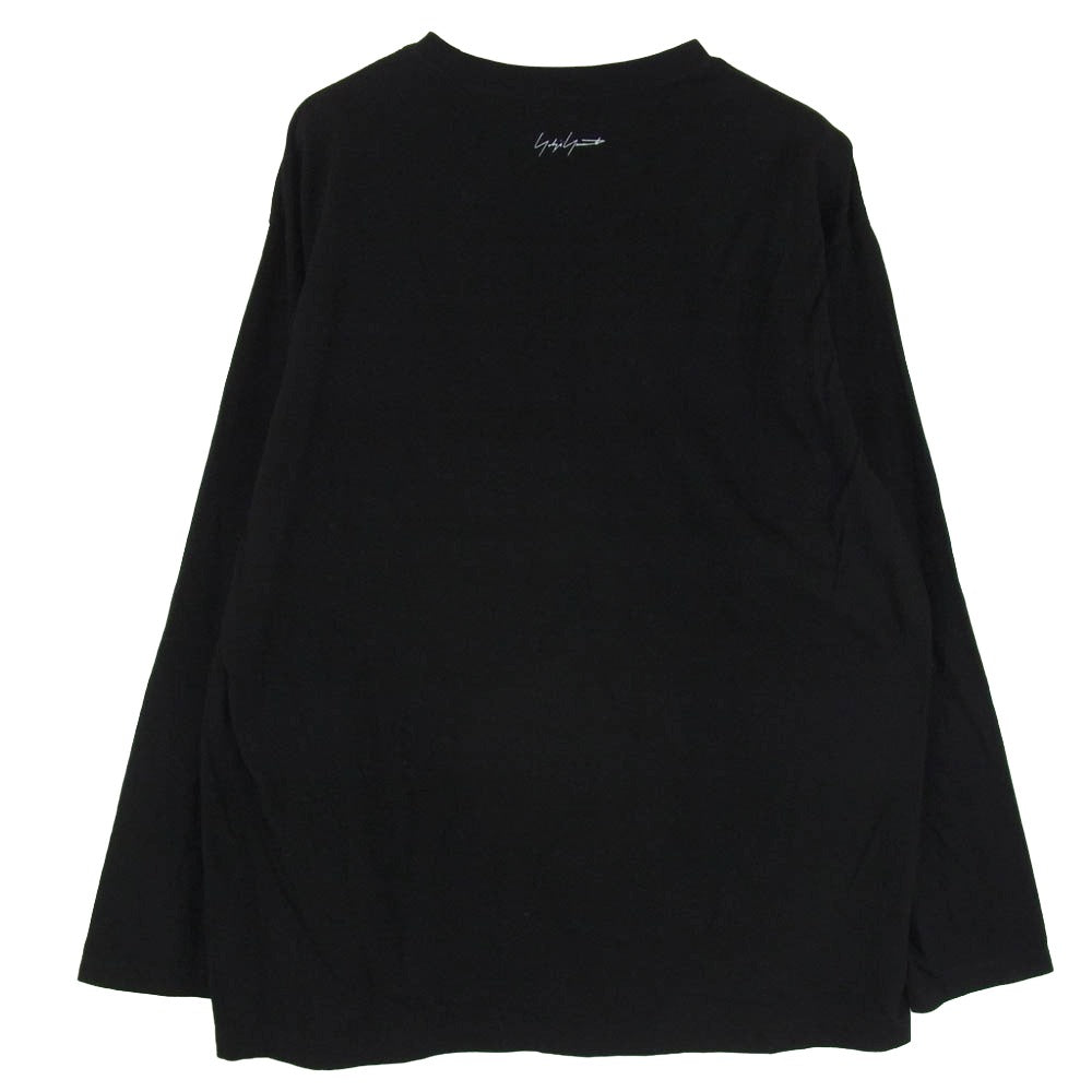 Yohji Yamamoto ヨウジヤマモト F0-T50-051B ロゴ 長袖 ロング Tシャツ ブラック系 4【中古】