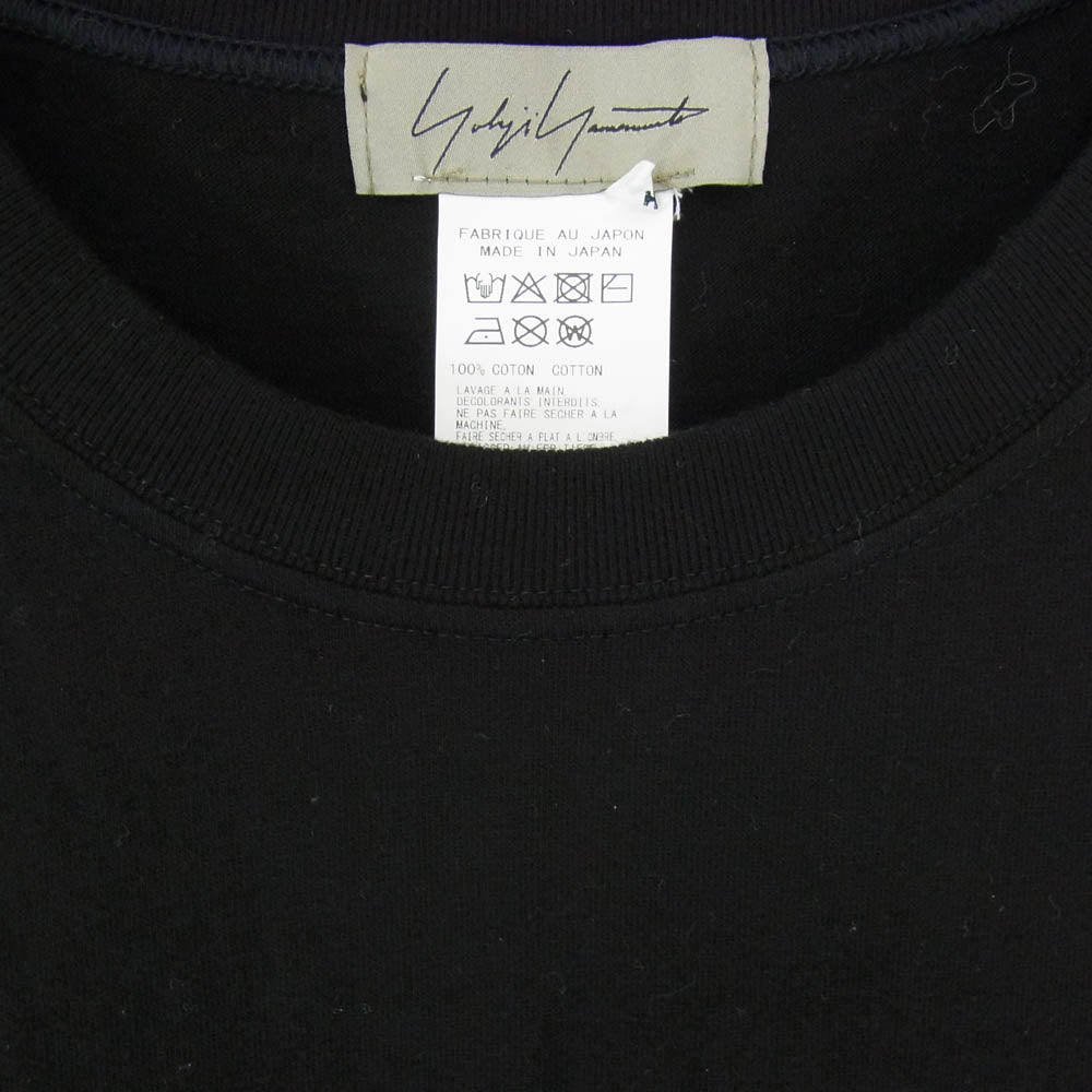 Yohji Yamamoto ヨウジヤマモト F0-T50-051B ロゴ 長袖 ロング Tシャツ ブラック系 4【中古】