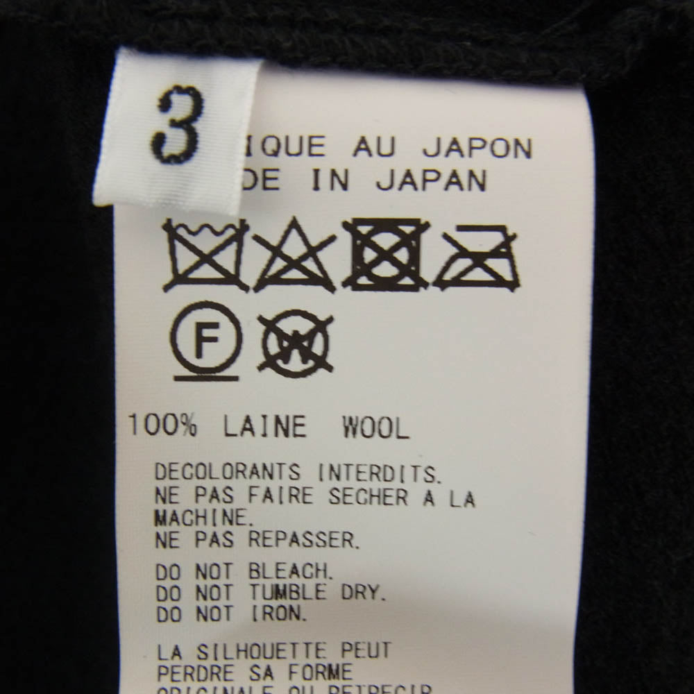 Yohji Yamamoto POUR HOMME ヨウジヤマモトプールオム 21AW HX-T04-170 WOOL AIR PLAIN STITCH REGULAR ROUND NECK LONG SLEEVES ウール ラウンドネック ニット ブラック系 3【中古】