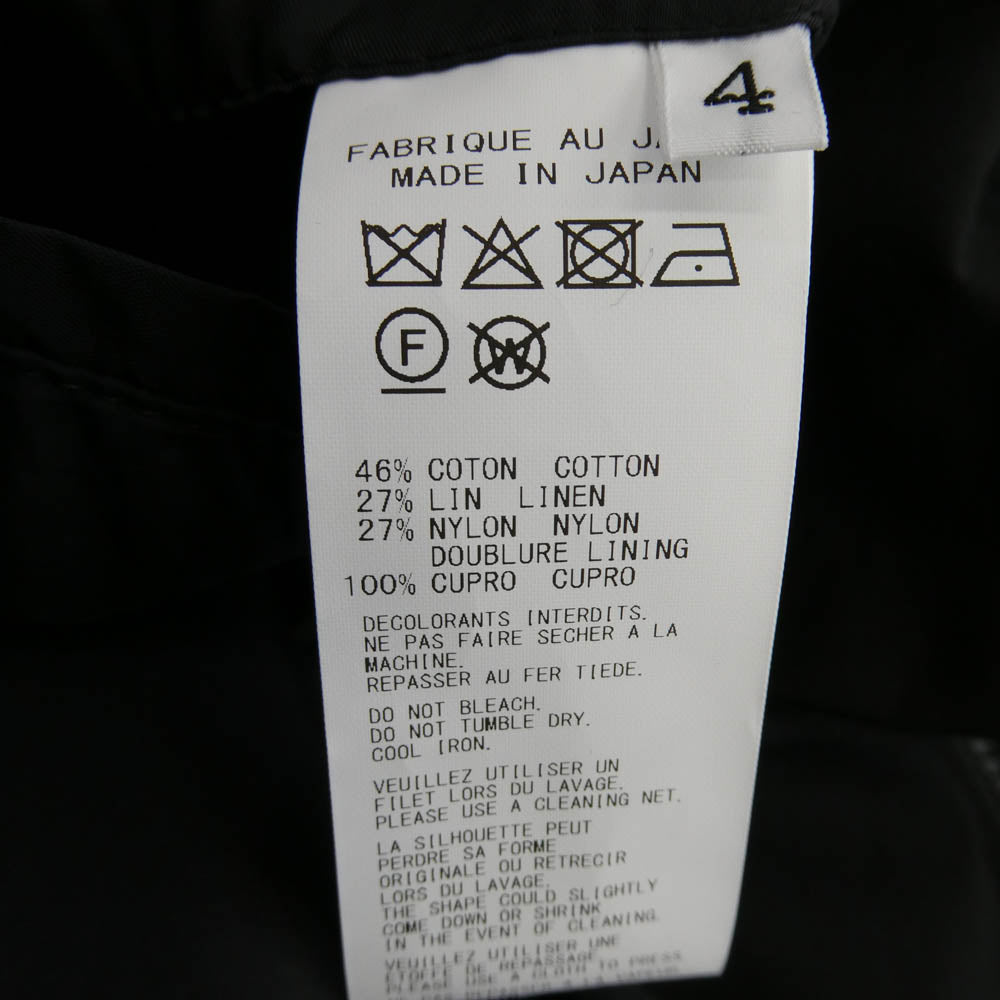 Yohji Yamamoto ヨウジヤマモト FT-C90-300 L/C/N WATER REPELLENT WEATHER R-LONG HOODY ウォーター リペレント ウェザー R-ロングフーディー コート ブラック系 4【中古】