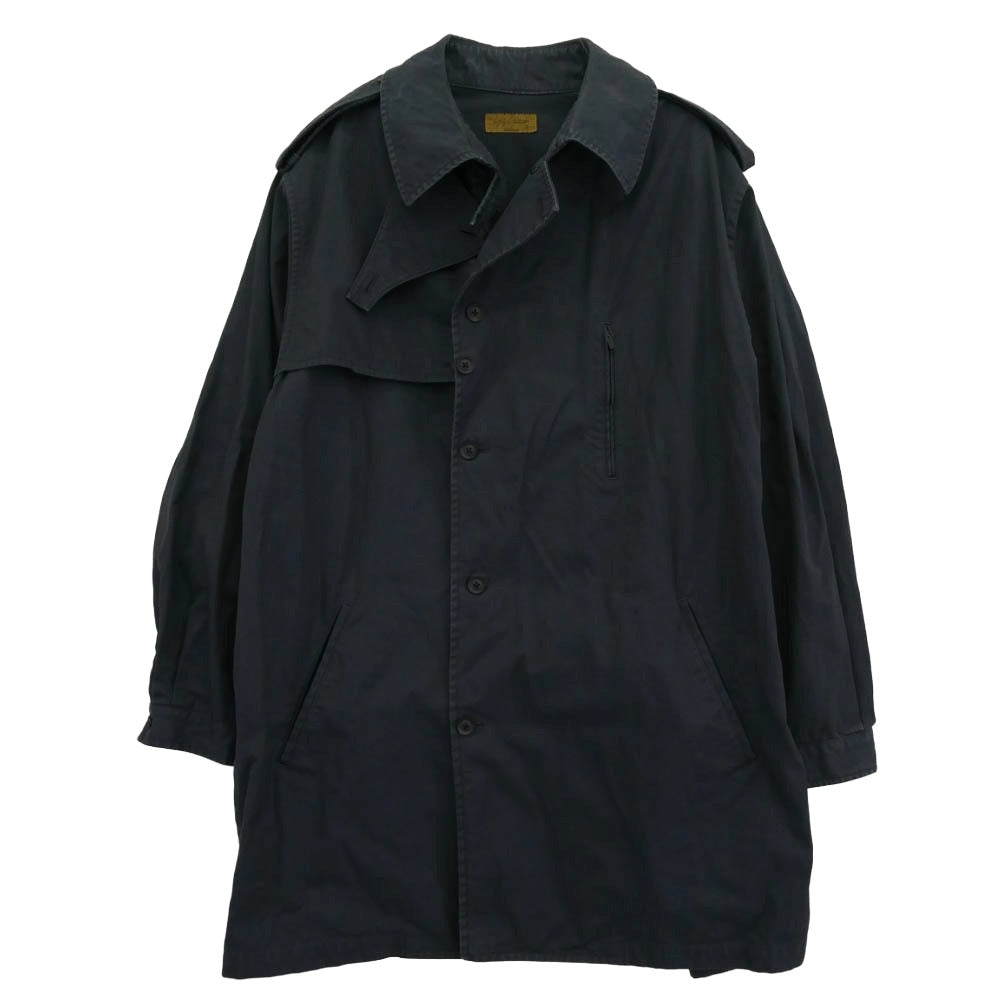 Yohji Yamamoto POUR HOMME ヨウジヤマモトプールオム 23AW HJ-Y05-509 NAVY YARN DYED GABARDINE TRENCH BLOUSON ネイビー ヤーン ダイド ギャバジン トレンチ ブルゾン コート ネイビー系 1【中古】