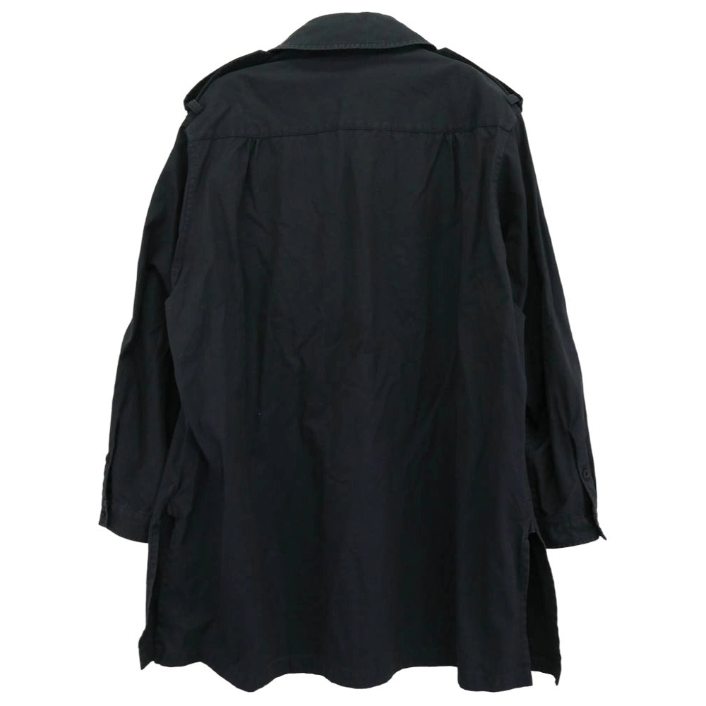 Yohji Yamamoto POUR HOMME ヨウジヤマモトプールオム 23AW HJ-Y05-509 NAVY YARN DYED GABARDINE TRENCH BLOUSON ネイビー ヤーン ダイド ギャバジン トレンチ ブルゾン コート ネイビー系 1【中古】