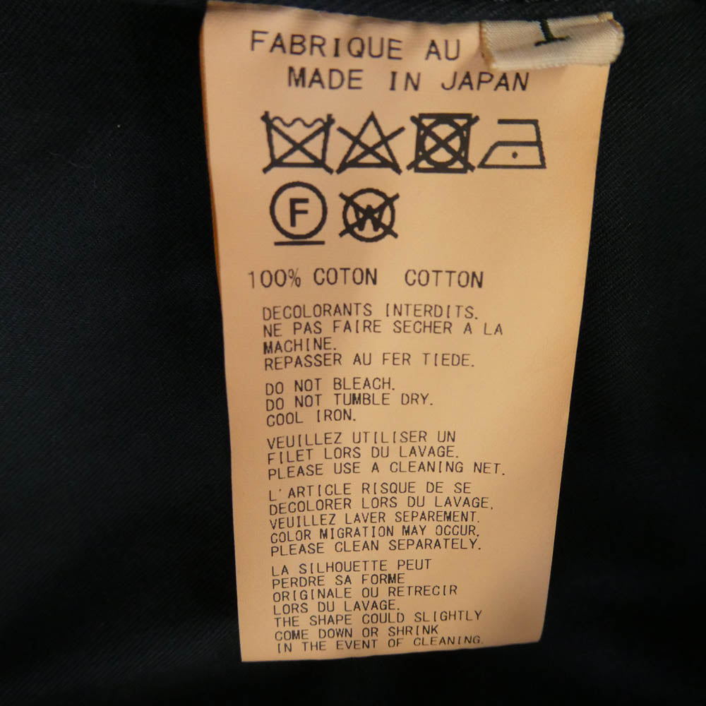 Yohji Yamamoto POUR HOMME ヨウジヤマモトプールオム 23AW HJ-Y05-509 NAVY YARN DYED GABARDINE TRENCH BLOUSON ネイビー ヤーン ダイド ギャバジン トレンチ ブルゾン コート ネイビー系 1【中古】