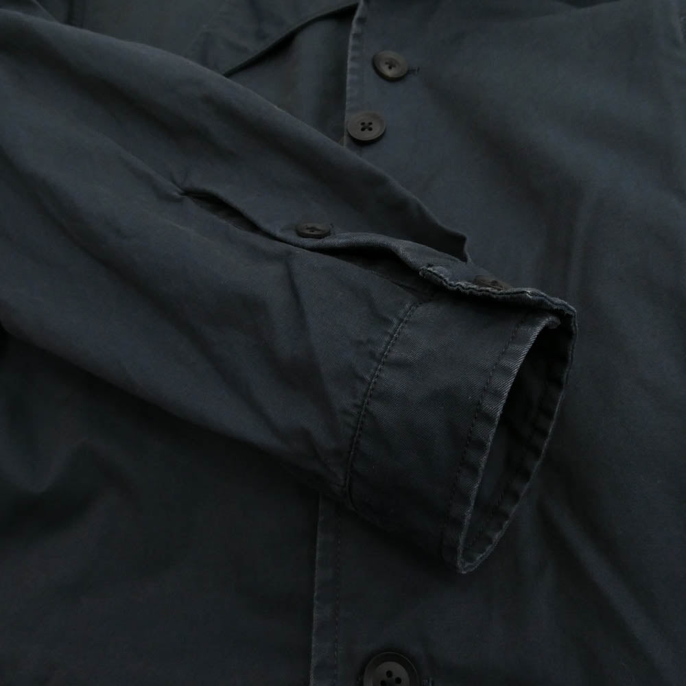 Yohji Yamamoto POUR HOMME ヨウジヤマモトプールオム 23AW HJ-Y05-509 NAVY YARN DYED GABARDINE TRENCH BLOUSON ネイビー ヤーン ダイド ギャバジン トレンチ ブルゾン コート ネイビー系 1【中古】