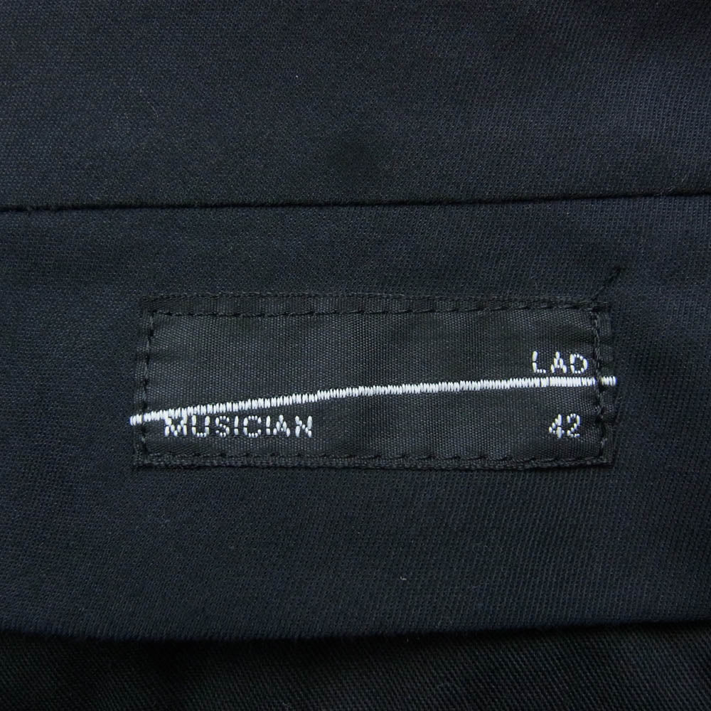 LAD MUSICIAN ラッドミュージシャン 2120-553 2Tuck Jodhpurs Slim Slacks 2タック スラックス ブラック系 42【中古】