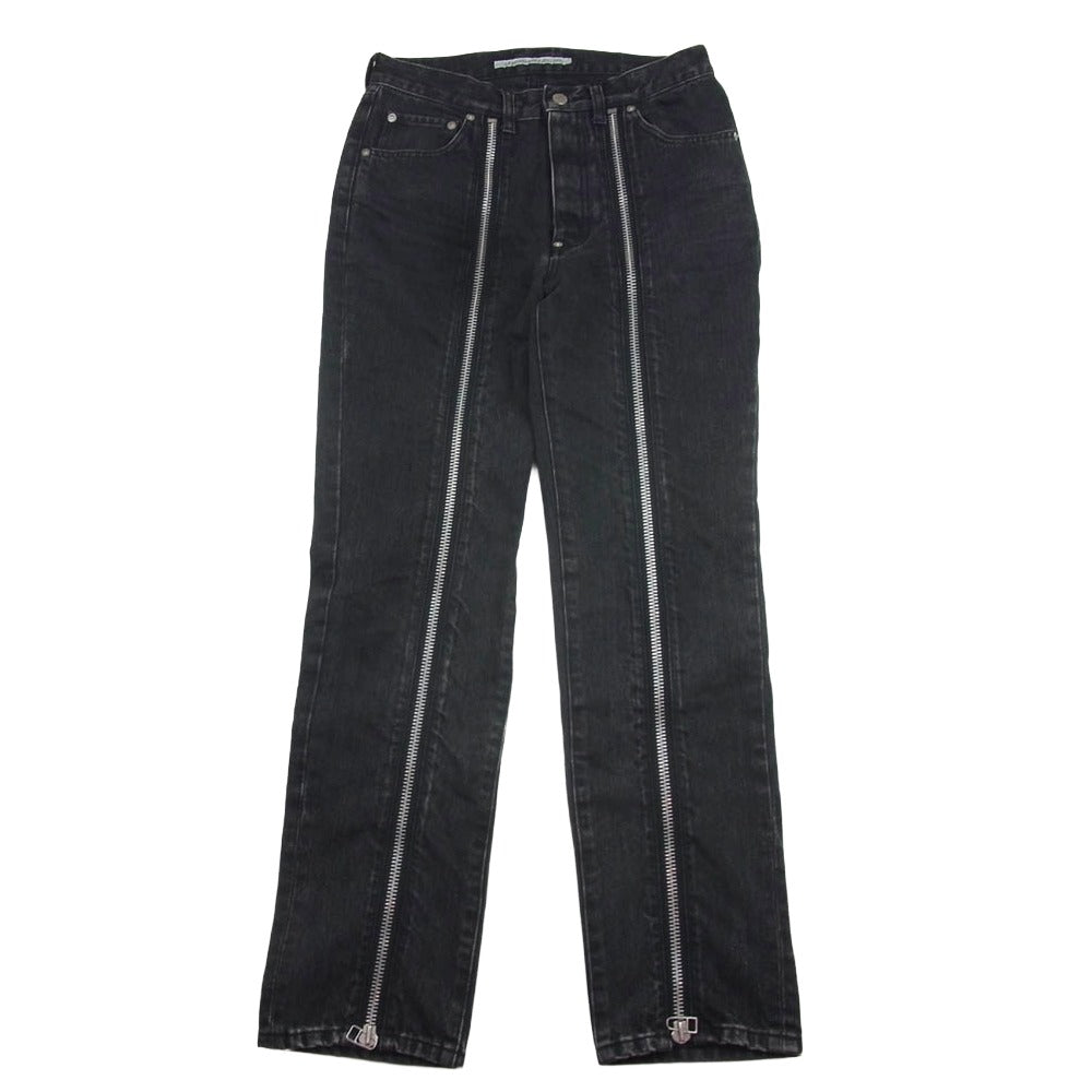 JOHN LAWRENCE SULLIVAN ジョンローレンスサリバン 2A008-0320-15 BLEACHED DENIM ZIPPED PANTS ブリーチ デニム ジップ パンツ ブラック系 44【中古】