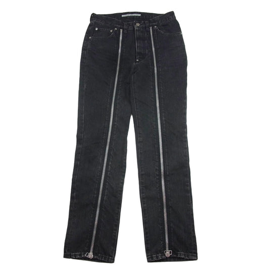 JOHN LAWRENCE SULLIVAN ジョンローレンスサリバン 2A008-0320-15 BLEACHED DENIM ZIPPED PANTS ブリーチ デニム ジップ パンツ ブラック系 44【中古】